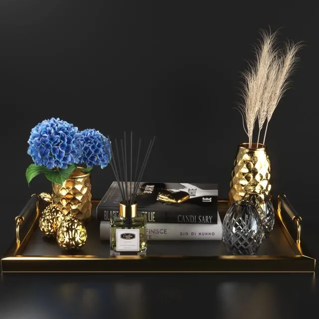 Set107 -gold & blue 3dsMax Model