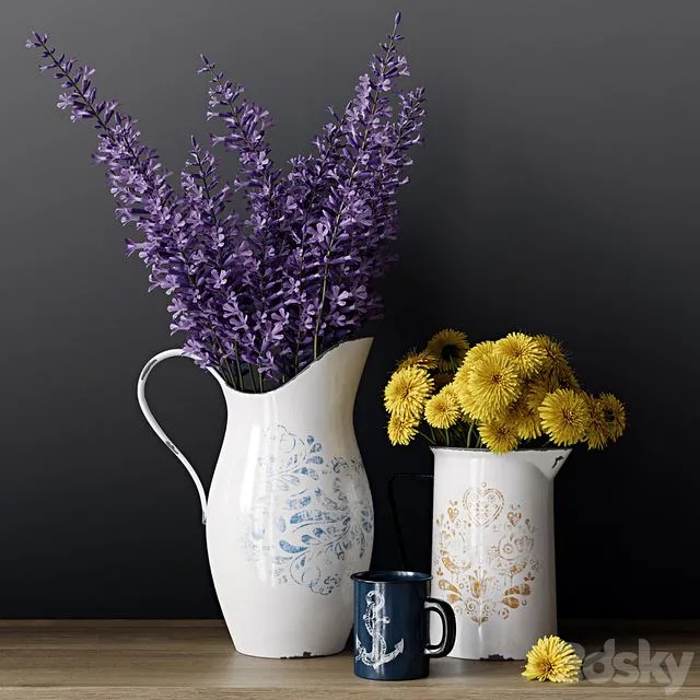Set_002 vase flower 3dsMax Model