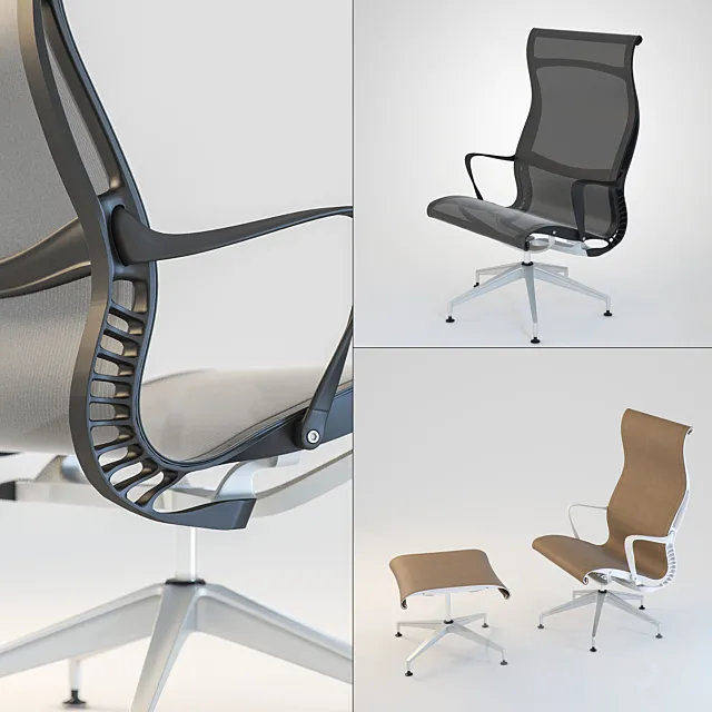 Setu Lounge Chair and Ottoman 3DS Max Model