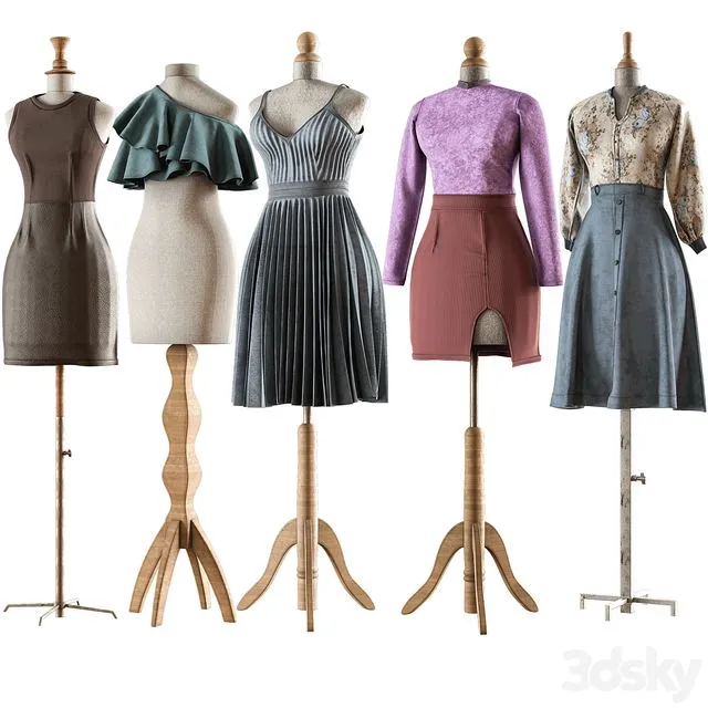 sewing mannequin with clothes 3dsMax Model