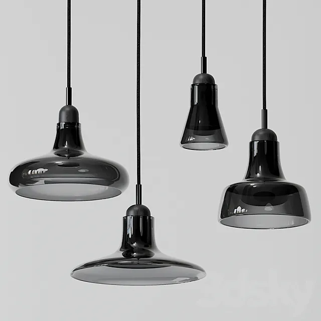 Shadow Large Pendants – Black and White 3DS Max Model