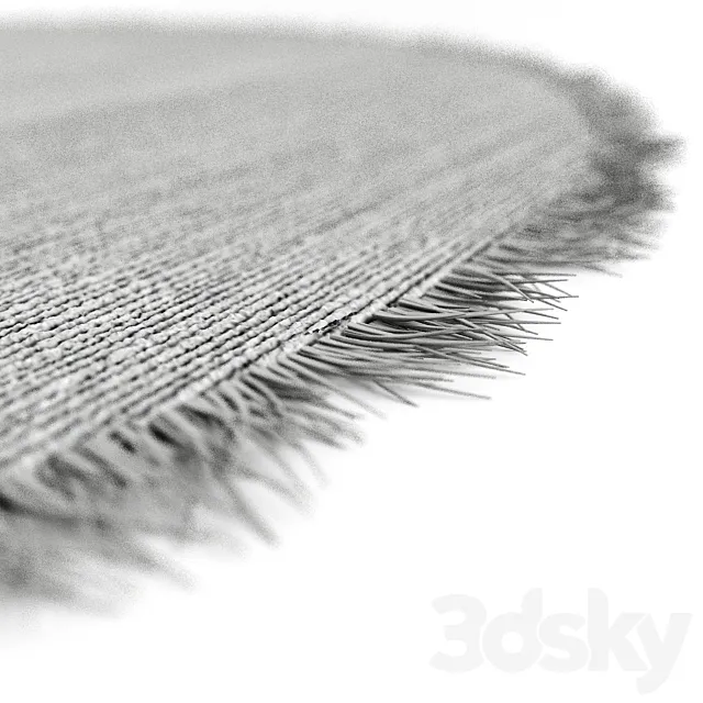 Shaggy carpet with round piping 3DSMax File
