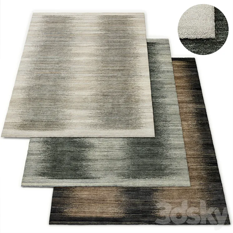Shahi Hand-Knotted Wool Rug Restoration Hardware 3DS Max Model