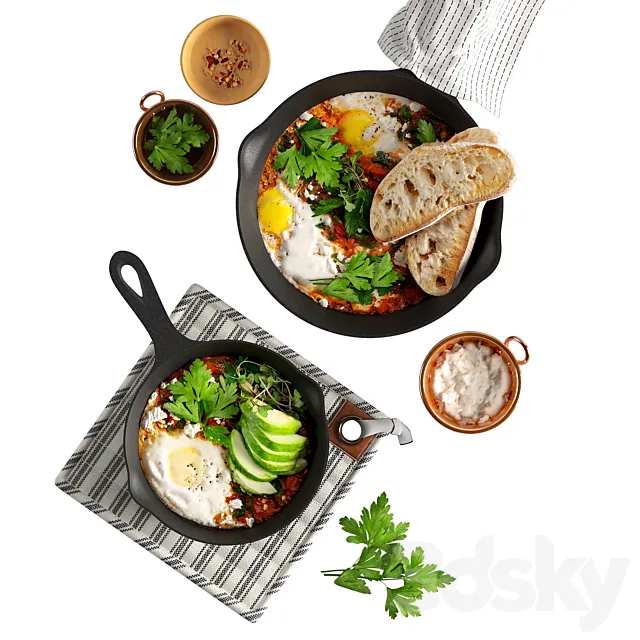 Shakshuka with Spinach and Harissa 3DS Max Model