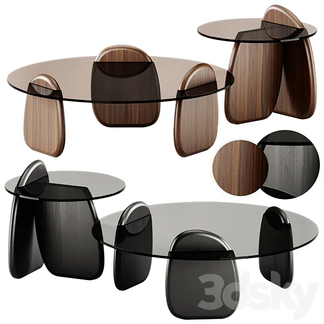 Shark Coffee Tables set by Roche Bobois 3DS Max Model