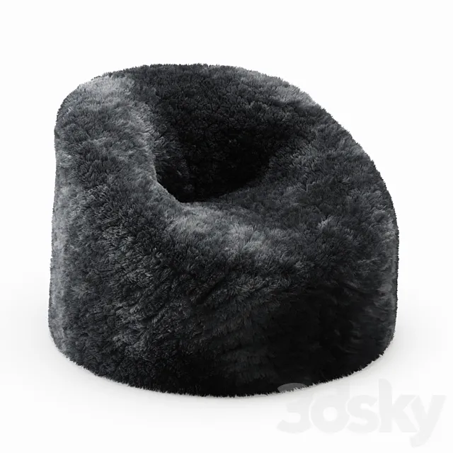 Sheepskin Beanbag Gray 3ds Max