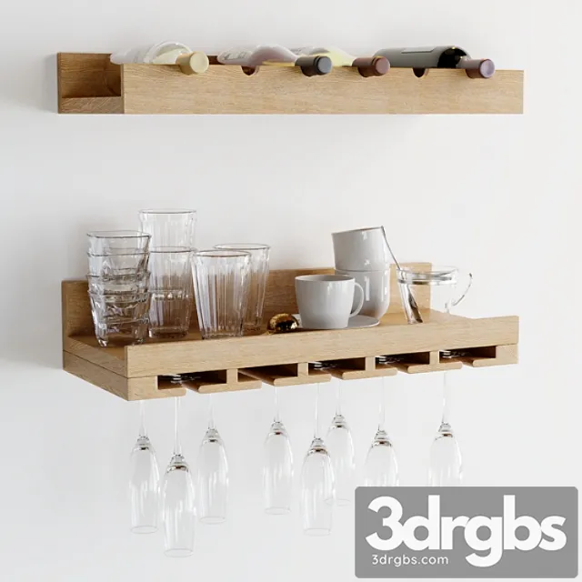 Shelf for wine and glasses