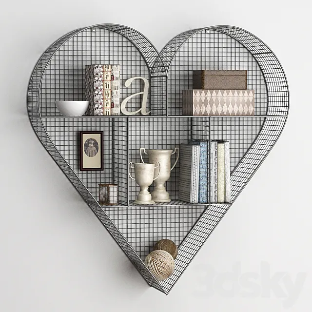 SHELF HEART ZINC 3ds Max