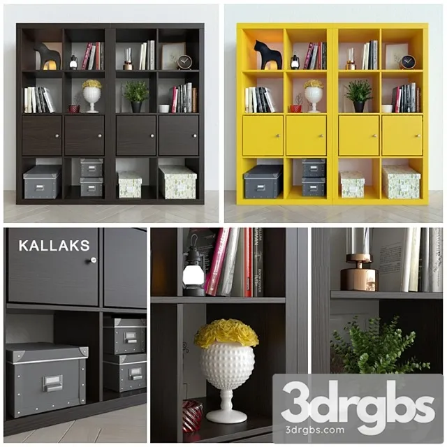 Shelf Ikea Kallax Kallax With Decor 3dsmax Download