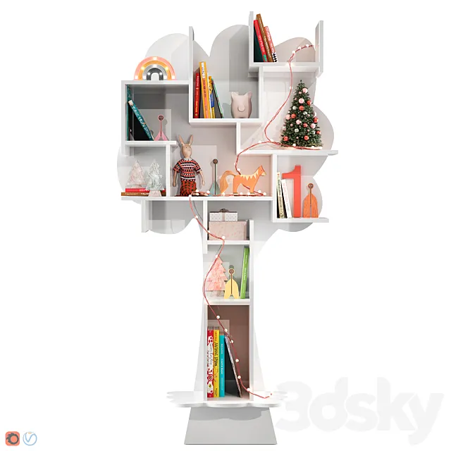 Shelf in the nursery with decor 3ds Max