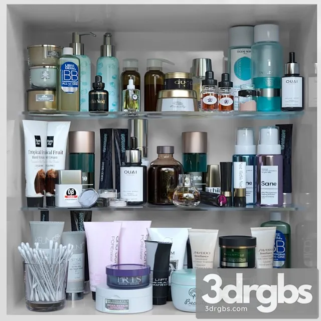 Shelf with cosmetics in a beauty salon or store 3dsmax Download