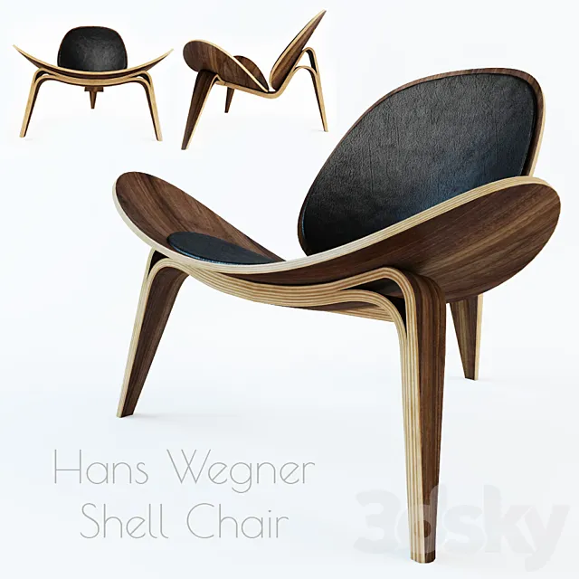 Shell Chair by Hans J. Wegner 3DS Max Model