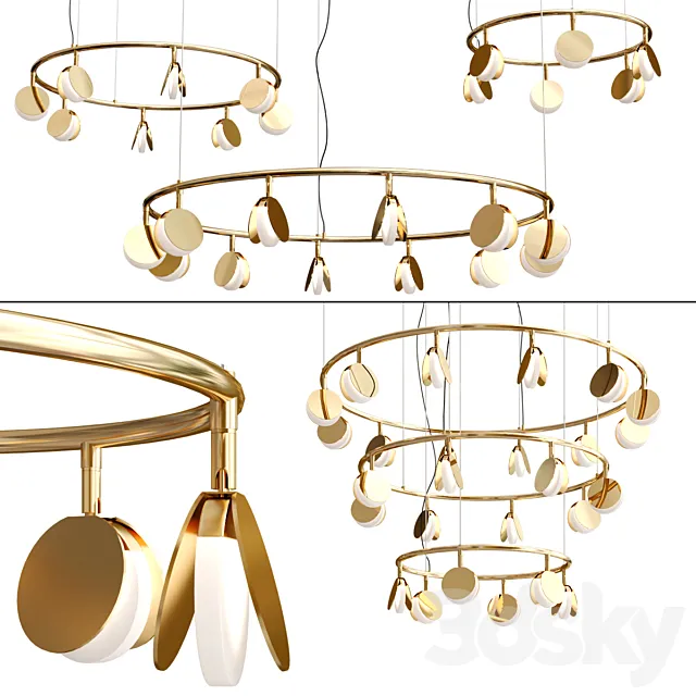 SHELL chandelier collection 3ds Max