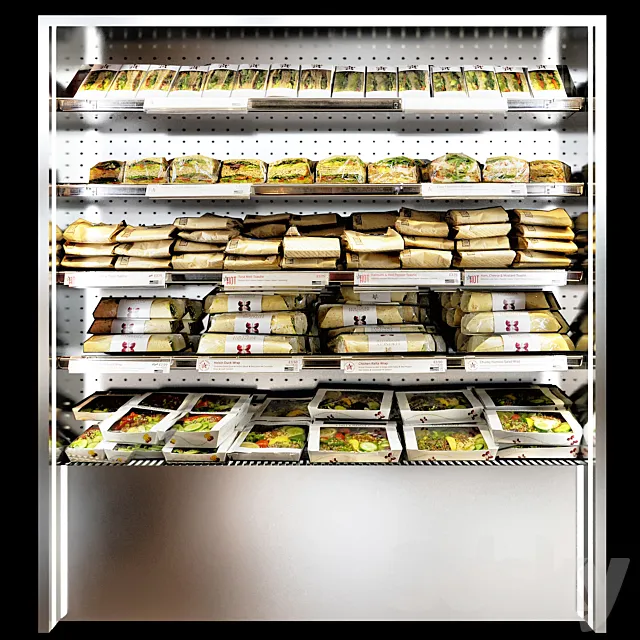 Shelves sandwiches and packed lunches 3DS Max Model