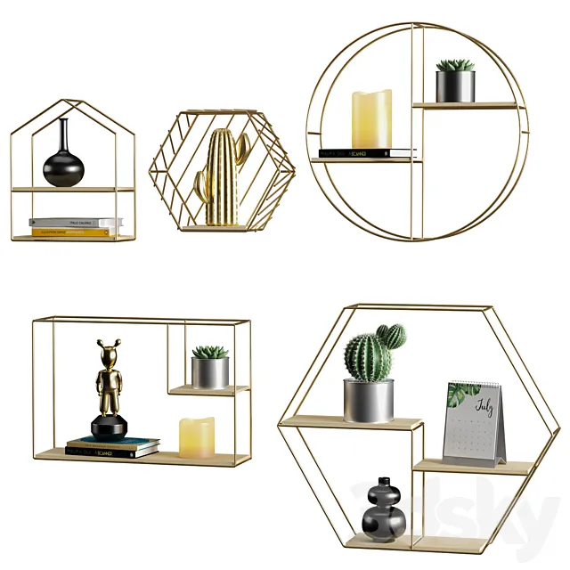 Shelves set 5 3DS Max Model