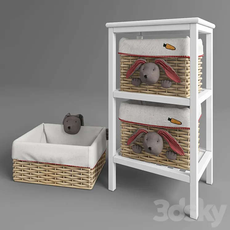 Shelves with baskets 3DS Max