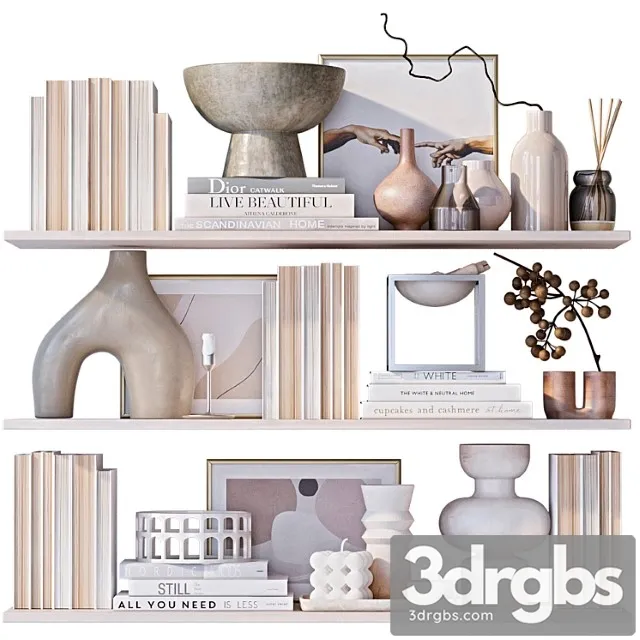 Shelves with decor