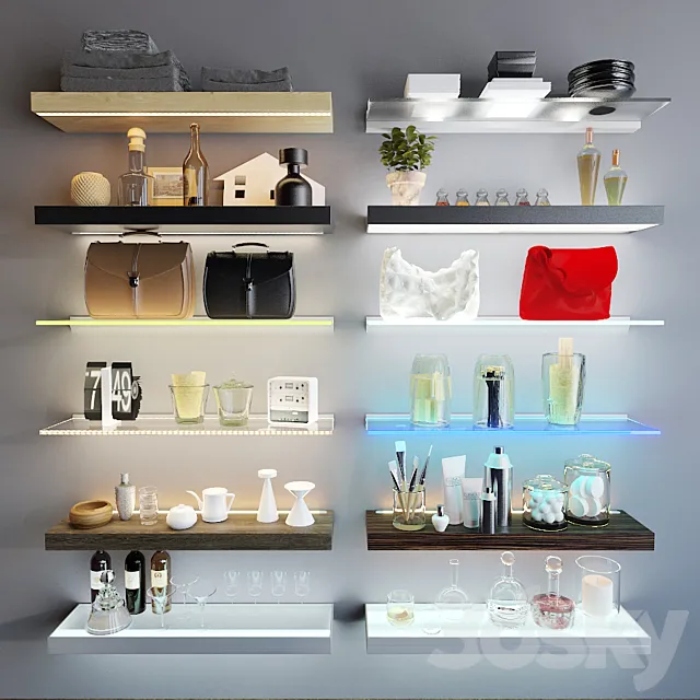 Shelves with illumination 3DSMax File