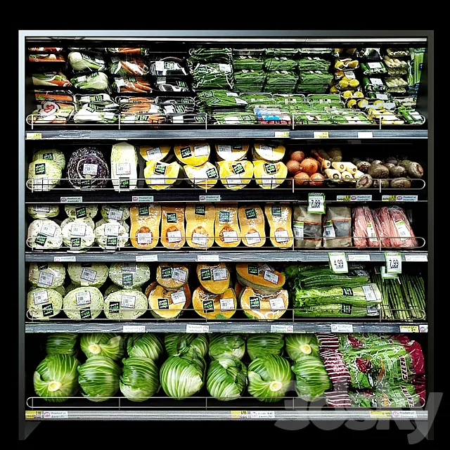 Shelves with vegetables 2 3DS Max Model