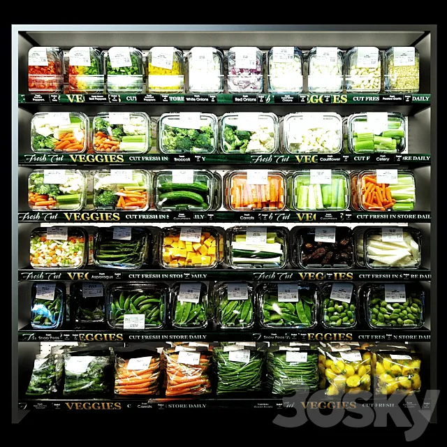 Shelves with vegetables 3DS Max Model