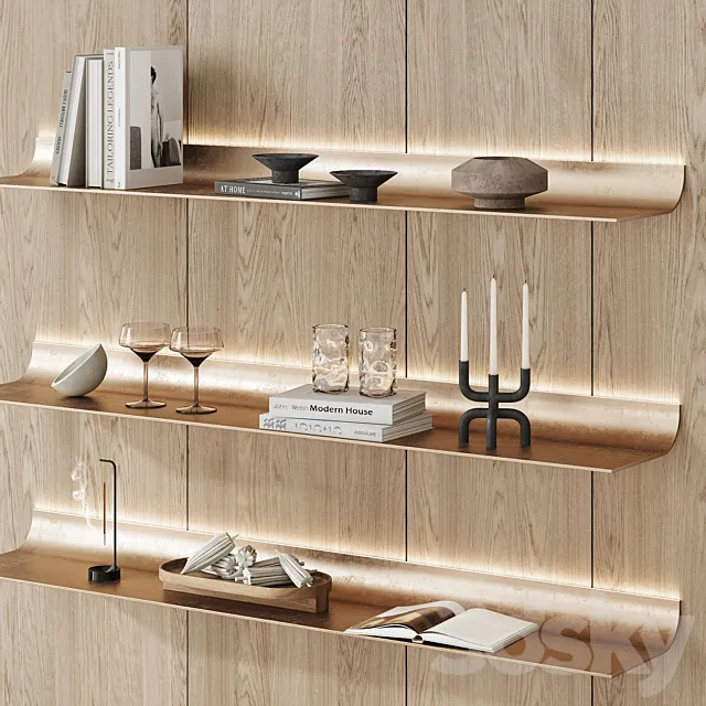 Shelves_rack with Element decor 3ds Max