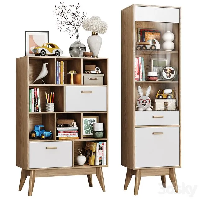 Shelving and showcase Nordic Scandi (Scandica Horten) 3dsMax Model