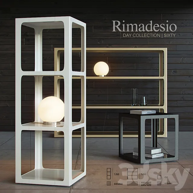 Shelving and table Rimadesio Sixty 3DSMax File