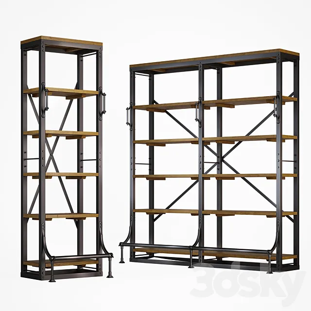 Shelving C5 _ 600 and C5 _ 1800 Arkhangelsk Loft Builder 3DS Max Model