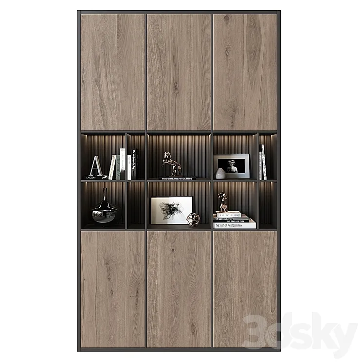 Shelving unit in modern style 01 3DS Max Model