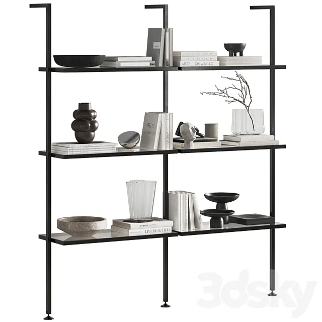 Shelving unit with Zalf decor 3ds Max