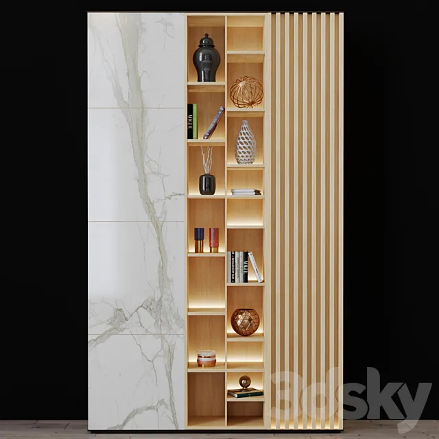 Shelving with decor 3 3DS Max Model