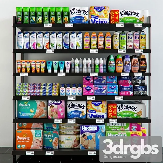 Shelving With Hygiene Products 3dsmax Download