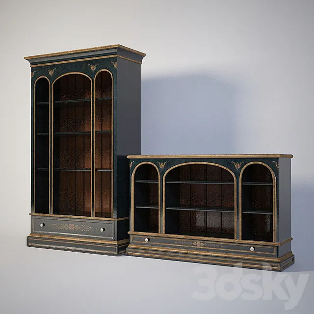 Sherrill Furniture Bookcase 836-445 & 836-656 3DS Max Model