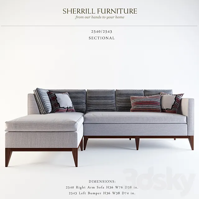 Sherrill Furniture Company_2540-2543 3DS Max Model