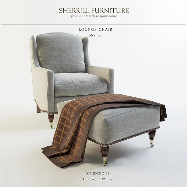Sherrill Furniture_Lounge Chair_3307 3DSMax File