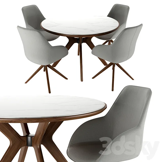 Sheryl Chair and Tango Table 3ds Max