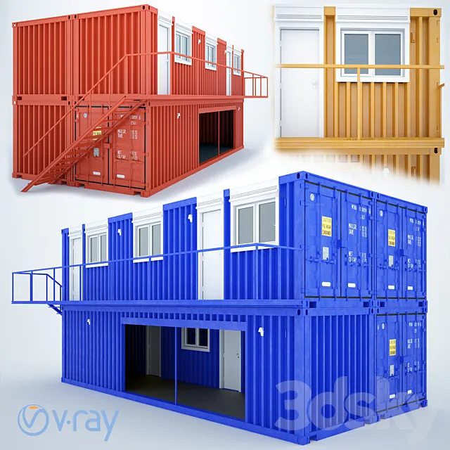 Shipping Container Homes 3DS Max Model