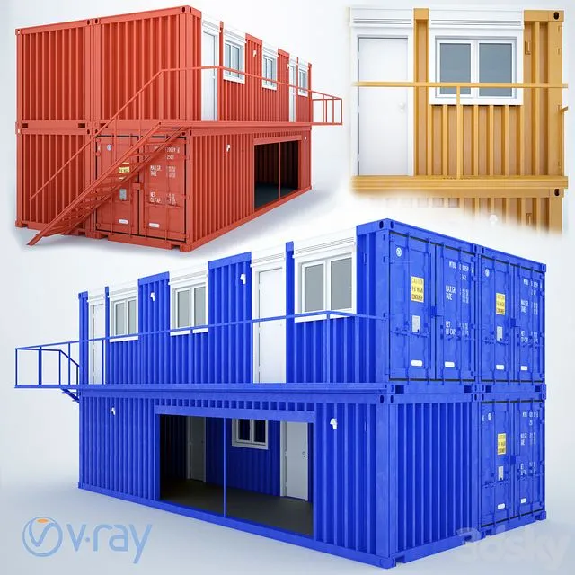 Shipping Container Homes 3dsMax Model