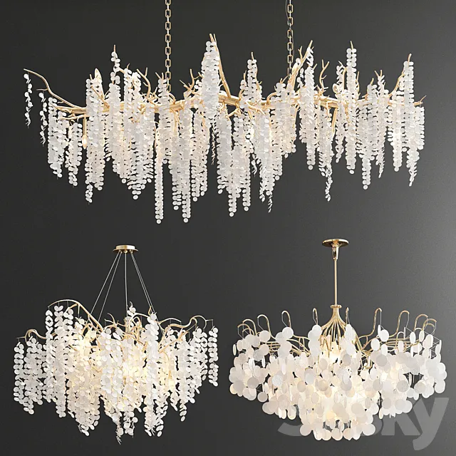Shiro-Noda Coin Fairytree Chandelier – 3 type 3DS Max Model