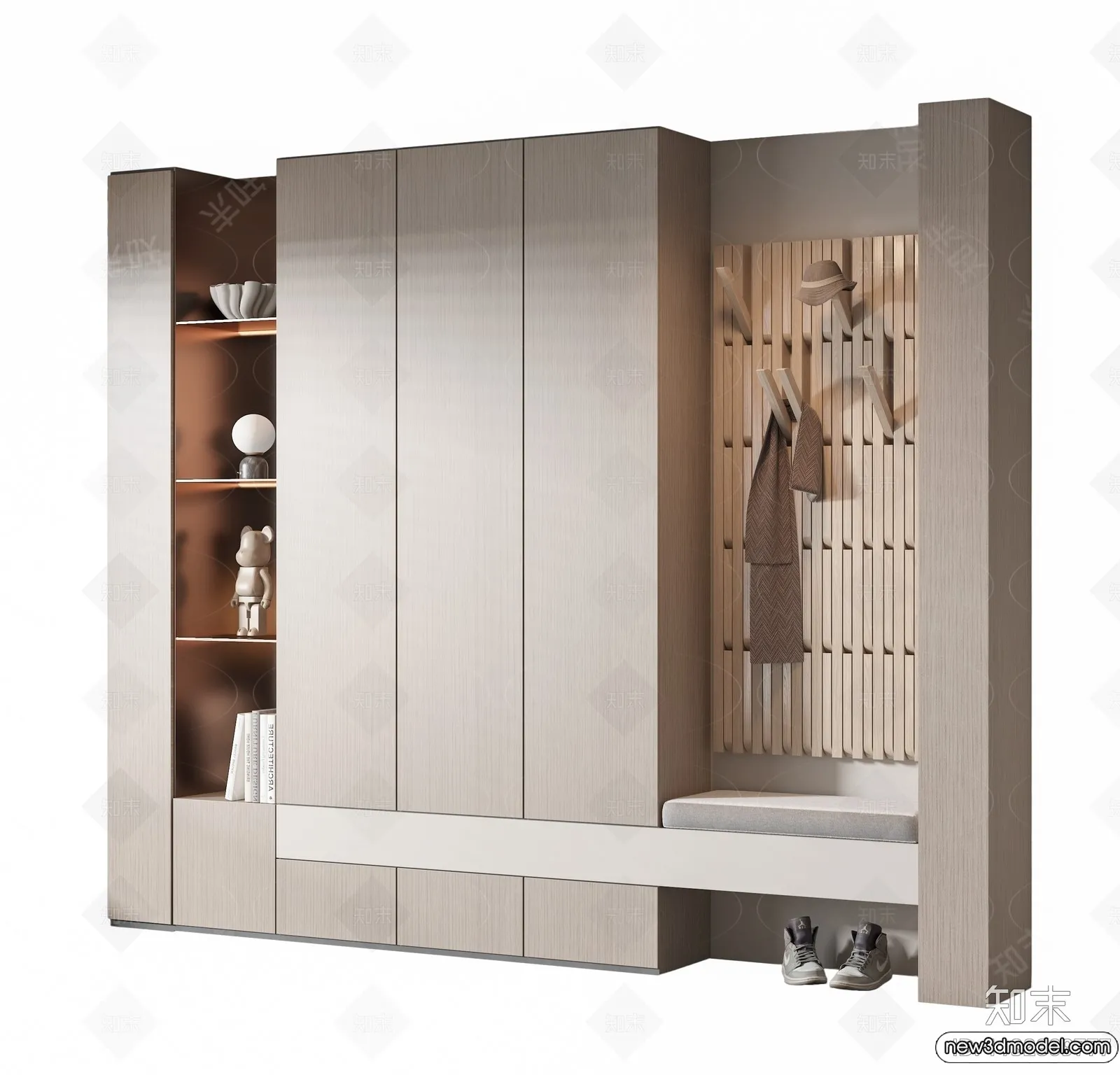 Shoe Cabinet and Racks – 3D Models for Interior – 034