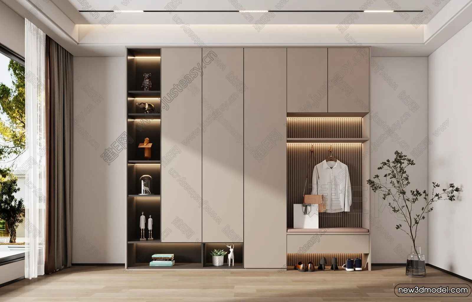 Shoe Cabinet and Racks – 3D Models for Interior – 048