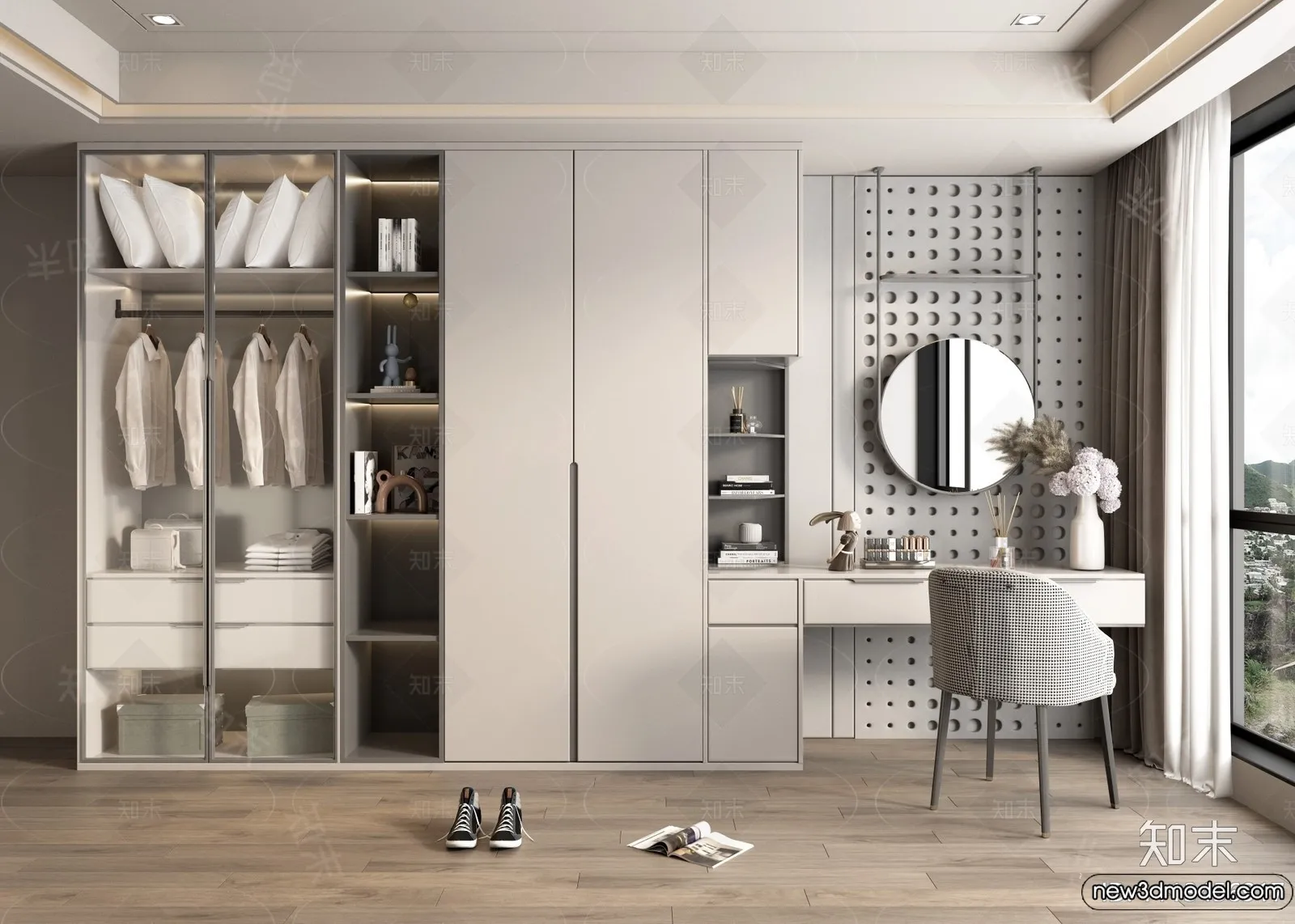 Shoe Cabinet and Racks – 3D Models for Interior – 091