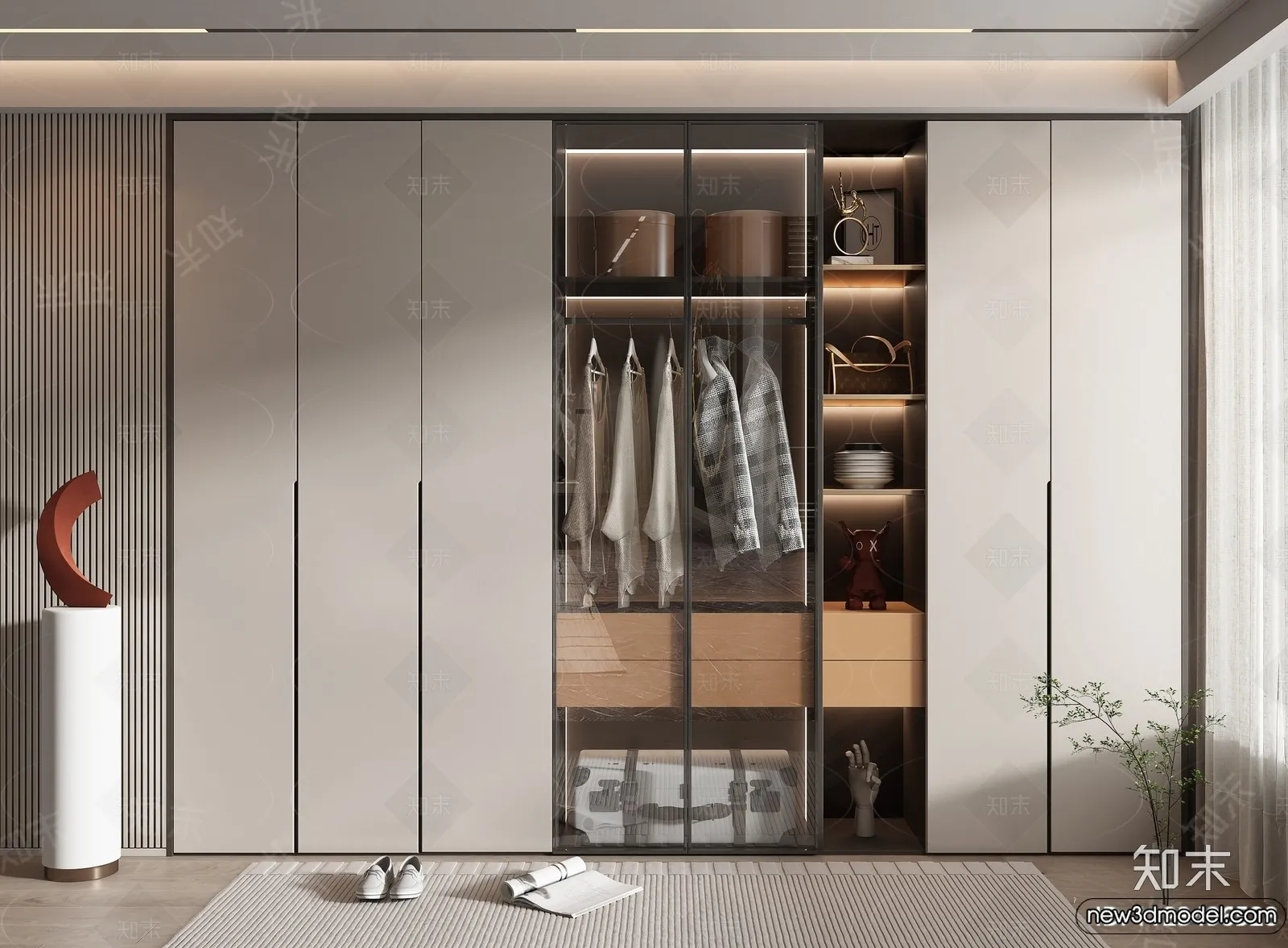 Shoe Cabinet and Racks – 3D Models for Interior – 093