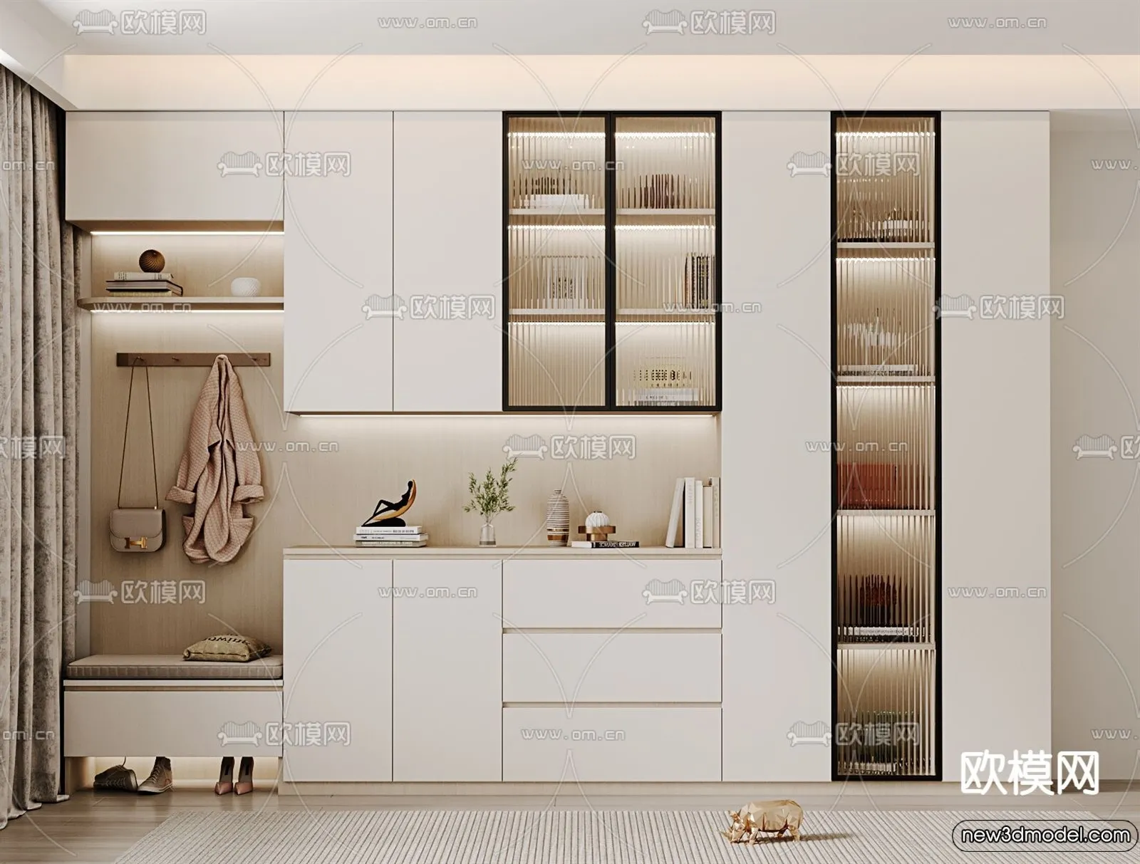 Shoe Cabinet and Racks – 3D Models for Interior – 111