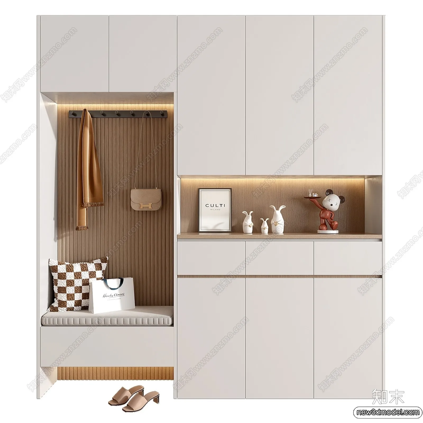 Shoe Cabinet and Racks – 3D Models for Interior – 123