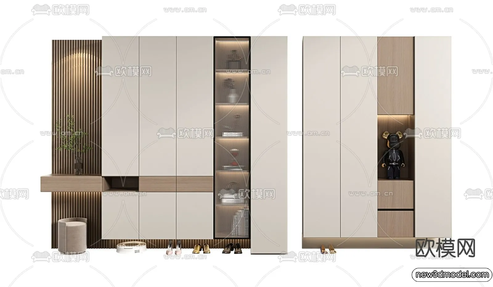 Shoe Cabinet and Racks – 3D Models for Interior – 129