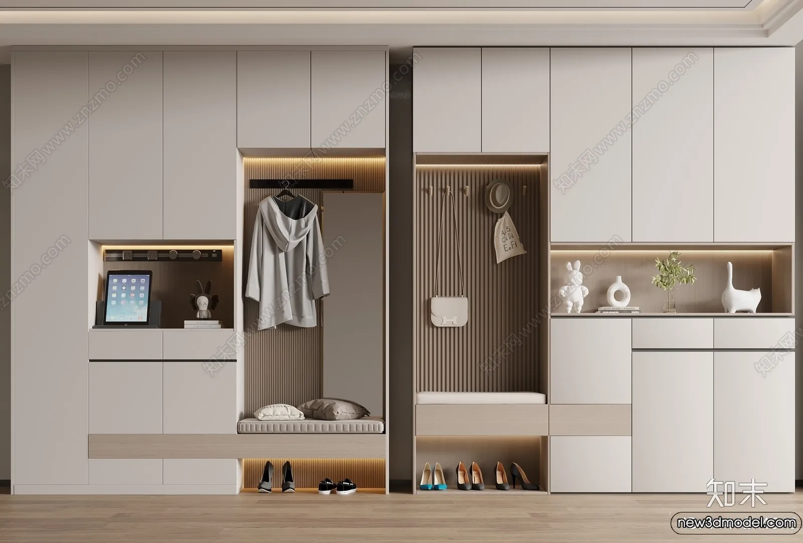 Shoe Cabinet and Racks – 3D Models for Interior – 137