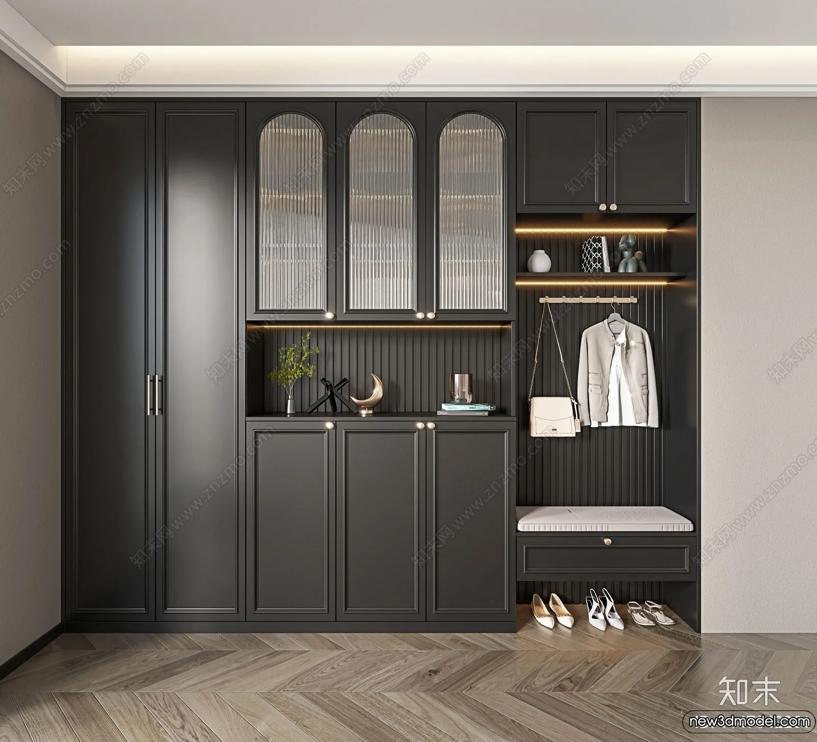 Shoe Cabinet and Racks – 3D Models for Interior – 146