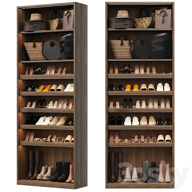 Shoe cabinet with filling for hallway and wardrobe 3ds Max