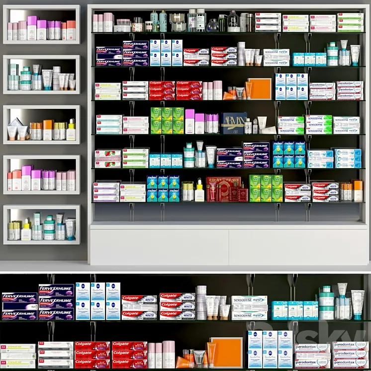 Showcase in a pharmacy 3DS Max Model